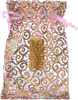Мешочек из органзы Завитки розовый с золотом 10*12   
