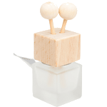 Автофлакон на прищепке матовый  7мл (крышка куб дерево)