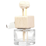 Автофлакон на прищепке прозрачный  7мл (крышка куб дерево)